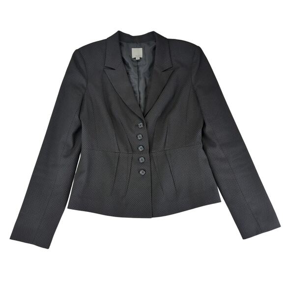 Halogen Blazer Jacket Women's Size‎ 8 Polyester Blend Lined Black Gray - Picture 1 of 10